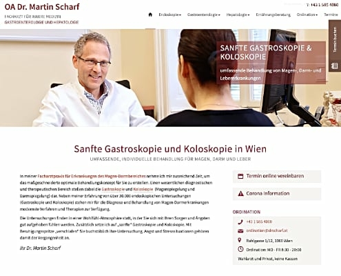 Arzt Webdesign Wien Seo - Facharzt Dr. Martin Scharf