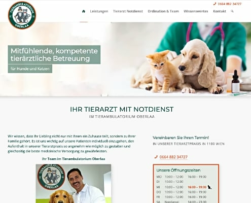 Tierarzt Webdesign Suchmaschinenoptimierung Wien - Tierarzt Oberlaa, Wien
